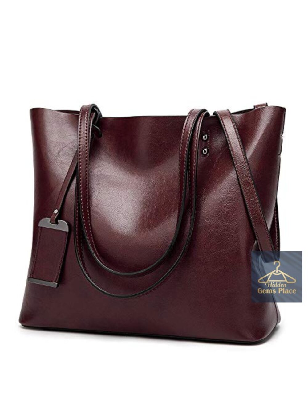 Greased Leather Top Handle Satchel Handbag Shoulder Bag Tote Purse
